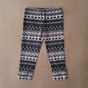 Joe Fresh Girl toddler Black/Gray/White Heart Leggings tout-petit size 3 years